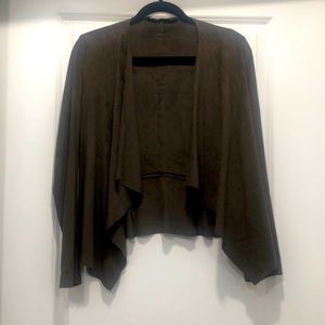 Zara basic suede unstructured blazer - brown - XS